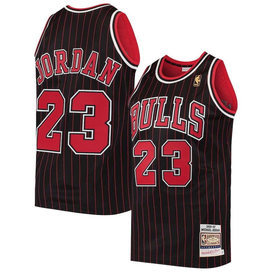 Men's Chicago Bulls Michael Jordan Mitchell & Ness Black 1996/97 Hardwood Classics Authentic Jersey - Jersey