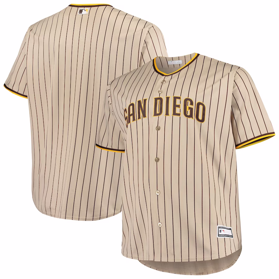 Men's San Diego Padres Brown Big & Tall Road Replica Team Jersey - Jersey