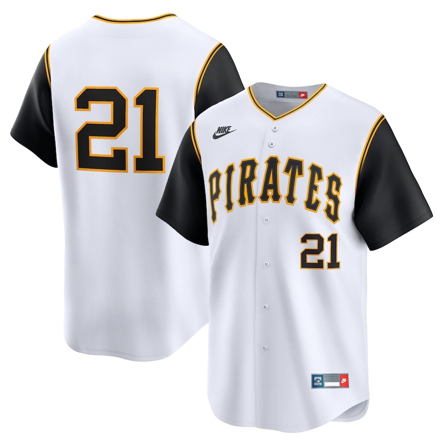 Men's Pittsburgh Pirates Roberto Clemente Nike White Throwback Cooperstown Limited Jersey - Jersey