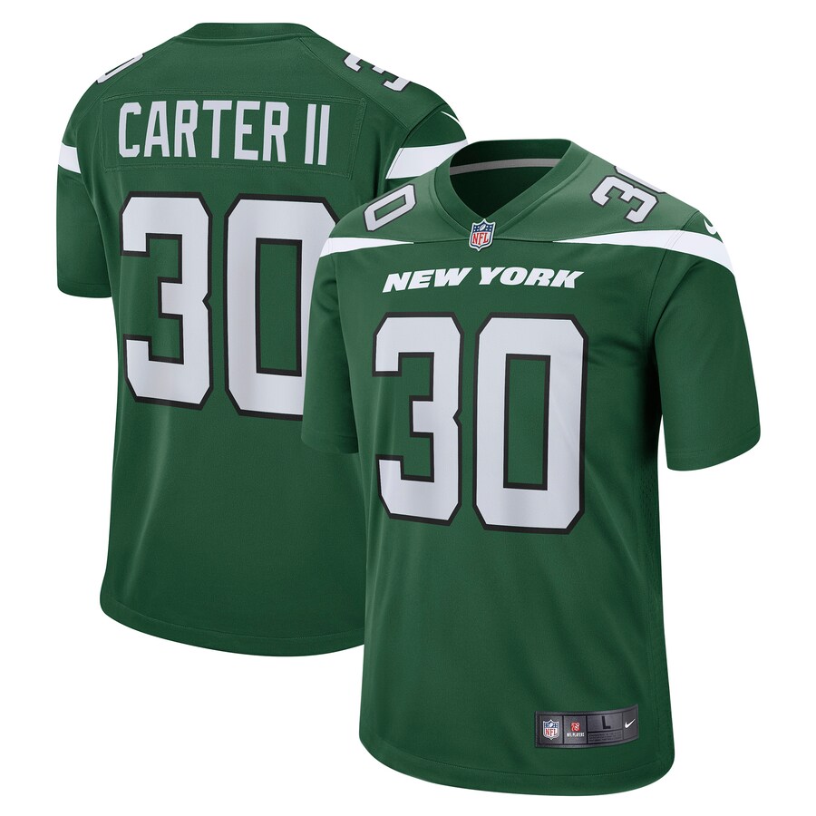 Men's New York Jets Michael Carter II Nike Gotham Green Game Jersey - Jersey