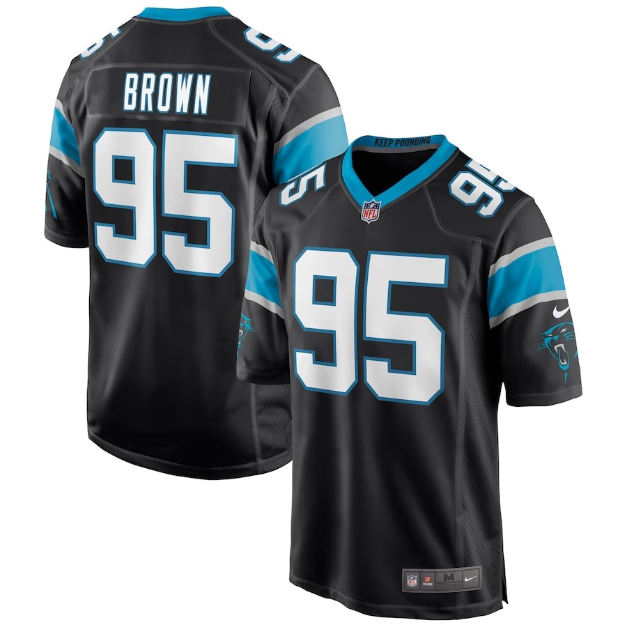 Men's Carolina Panthers Derrick Brown Nike Black Player Game Jersey - Jersey