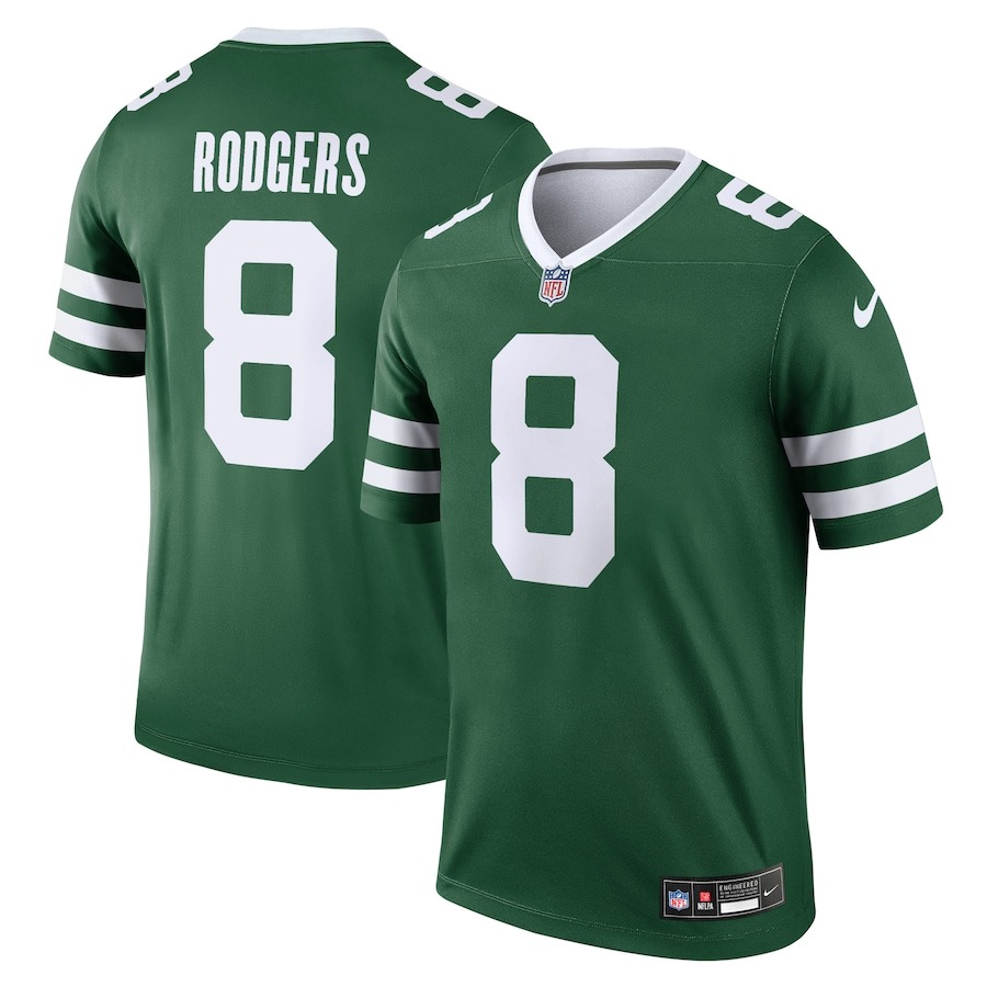 Men's New York Jets Aaron Rodgers Nike Legacy Green Legend Jersey - Jersey