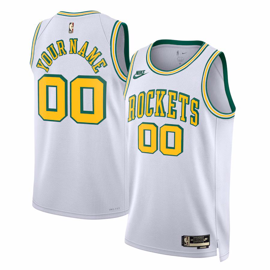 Unisex Houston Rockets Nike White 2022/23 Custom Swingman Jersey - Classic Edition - Jersey