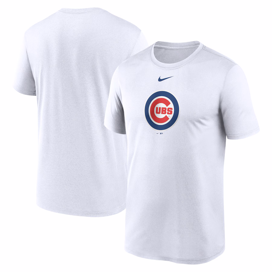Men's Chicago Cubs Nike White Legend Fuse Large Logo Performance T-Shirt - Jersey
