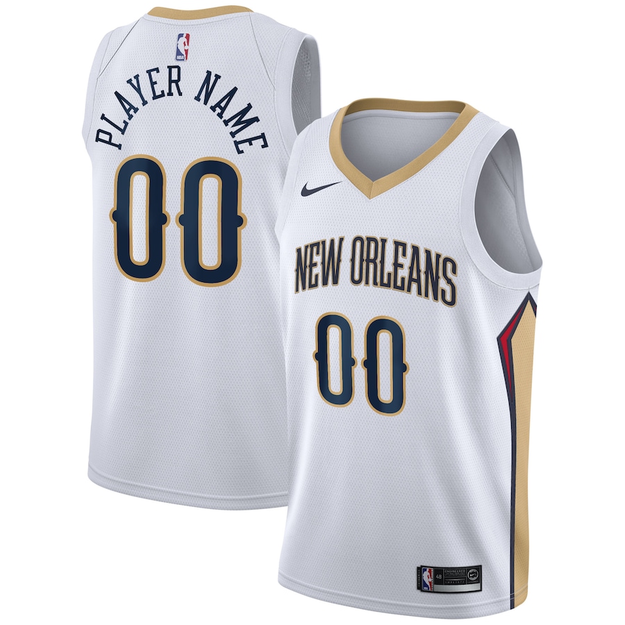 Men's New Orleans Pelicans Nike White 2020/21 Swingman Custom Jersey - Association Edition - Jersey