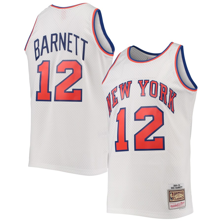 Men's New York Knicks Dick Barnett Mitchell & Ness White 1969/70 Hardwood Classics Swingman Jersey - Jersey