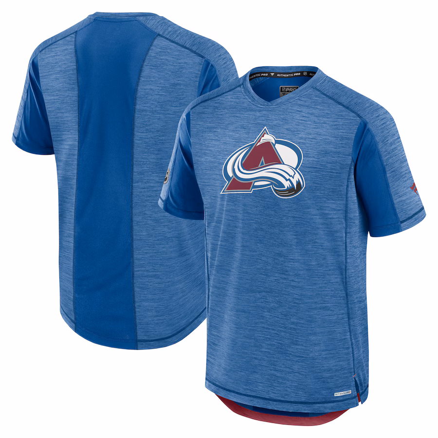 Men's Colorado Avalanche Fanatics Blue Authentic Pro Rink Tech T-Shirt - Jersey