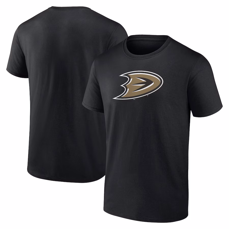 Men's Anaheim Ducks Black Secondary Logo T-Shirt - Jersey