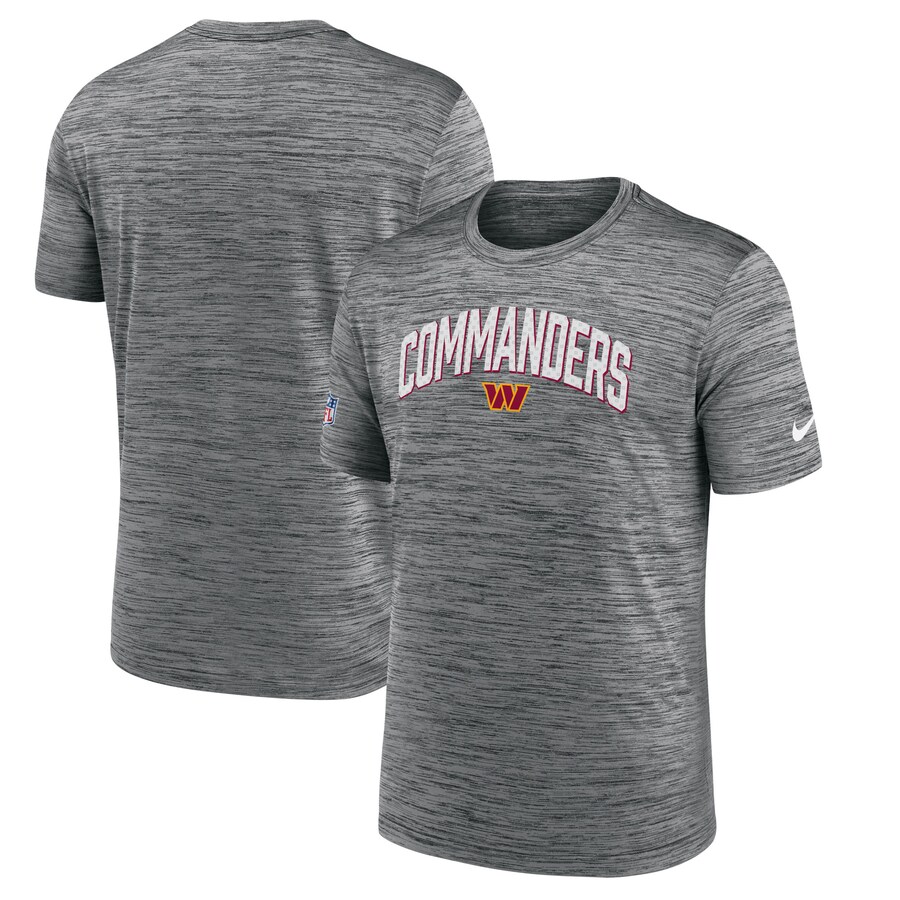 Men's Washington Commanders Nike Gray Sideline Velocity Athletic Stack Performance T-Shirt - Jersey