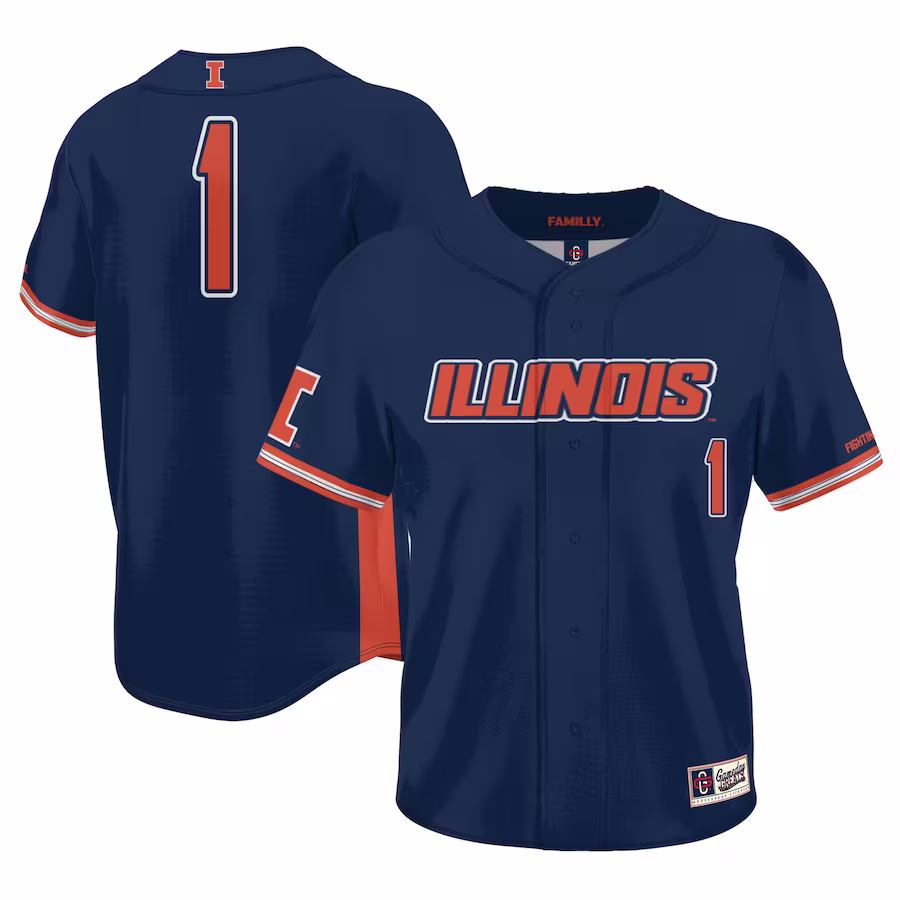 #1 Illinois Fighting Illini GameDay Greats Lightweight Baseball Jersey - Navy - Jersey