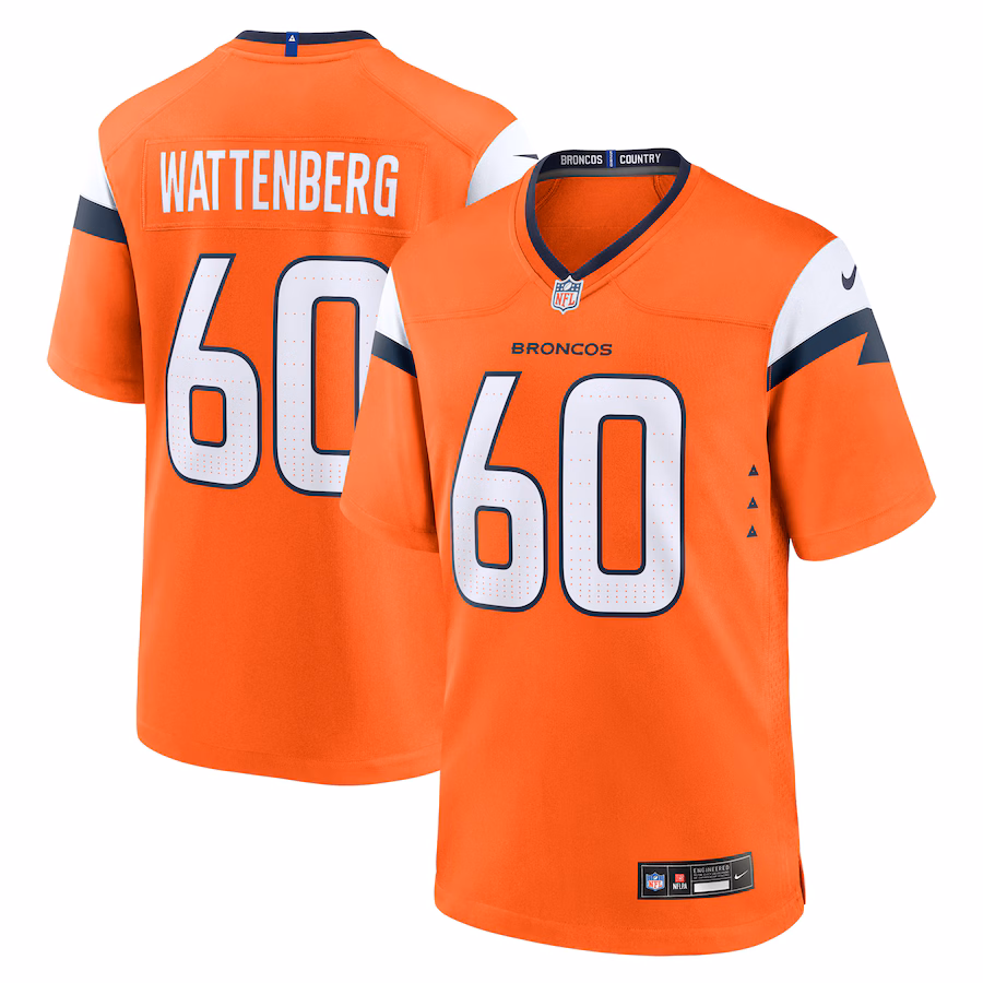 Men's Denver Broncos Luke Wattenberg Nike Orange Team Game Jersey - Jersey