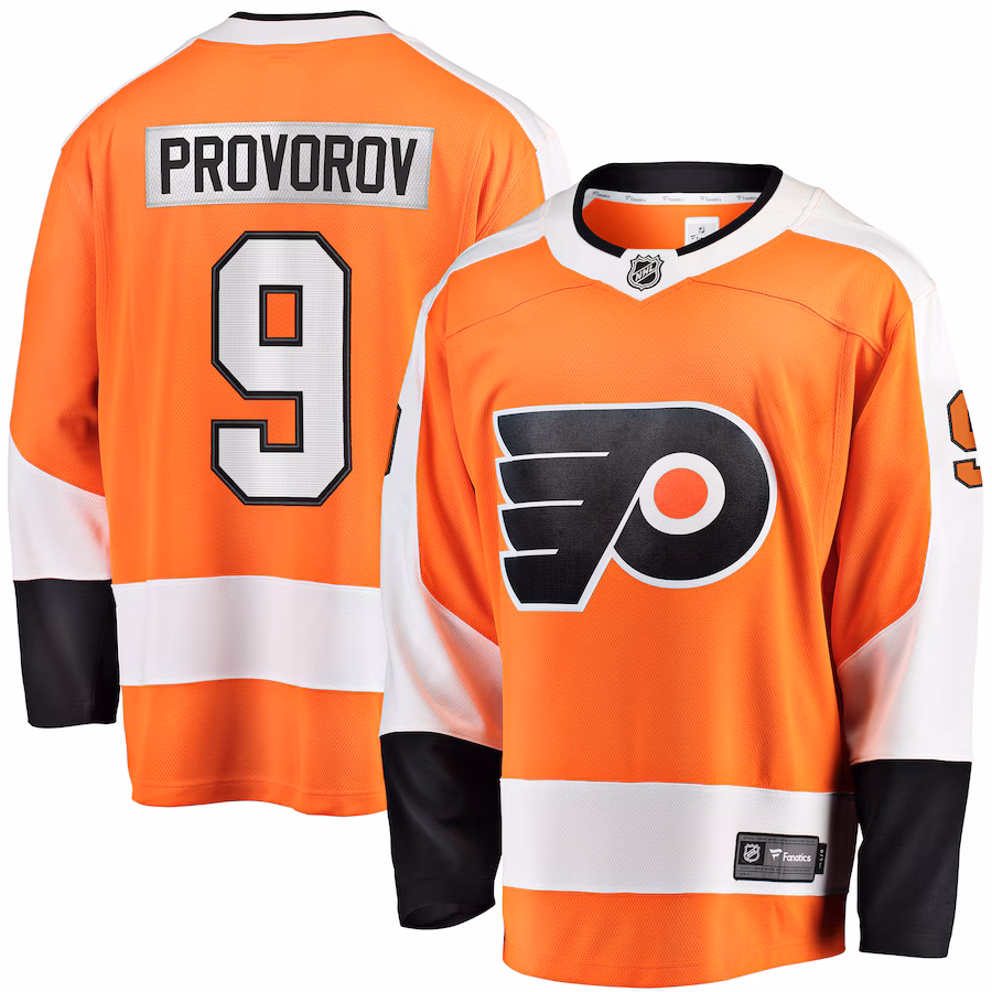 Men's Philadelphia Flyers Ivan Provorov Fanatics Orange Home Breakaway Jersey - Jersey