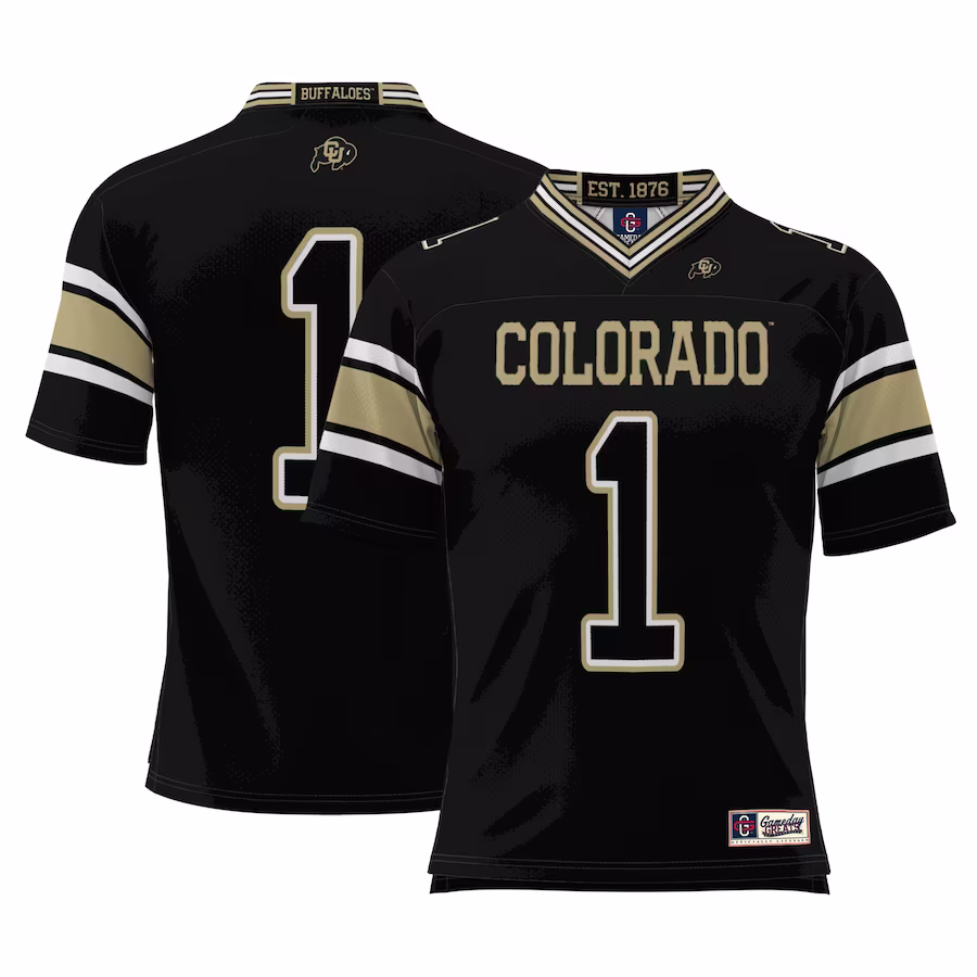 #1 Colorado Buffaloes GameDay Greats Youth Endzone Football Jersey - Black - Jersey