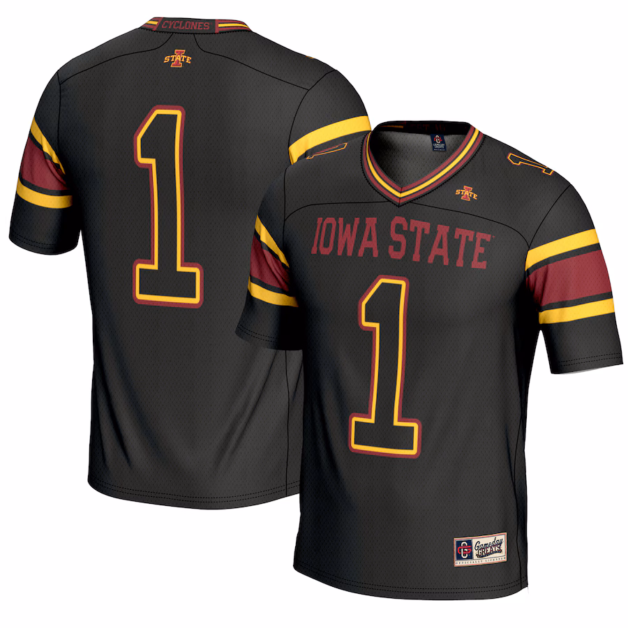 Youth GameDay Greats #1 Black Iowa State Cyclones Endzone Football Jersey - Jersey