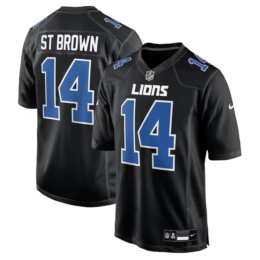 Men's Detroit Lions Amon-Ra St. Brown Nike Carbon Black Carbon Fashion Jersey - Jersey