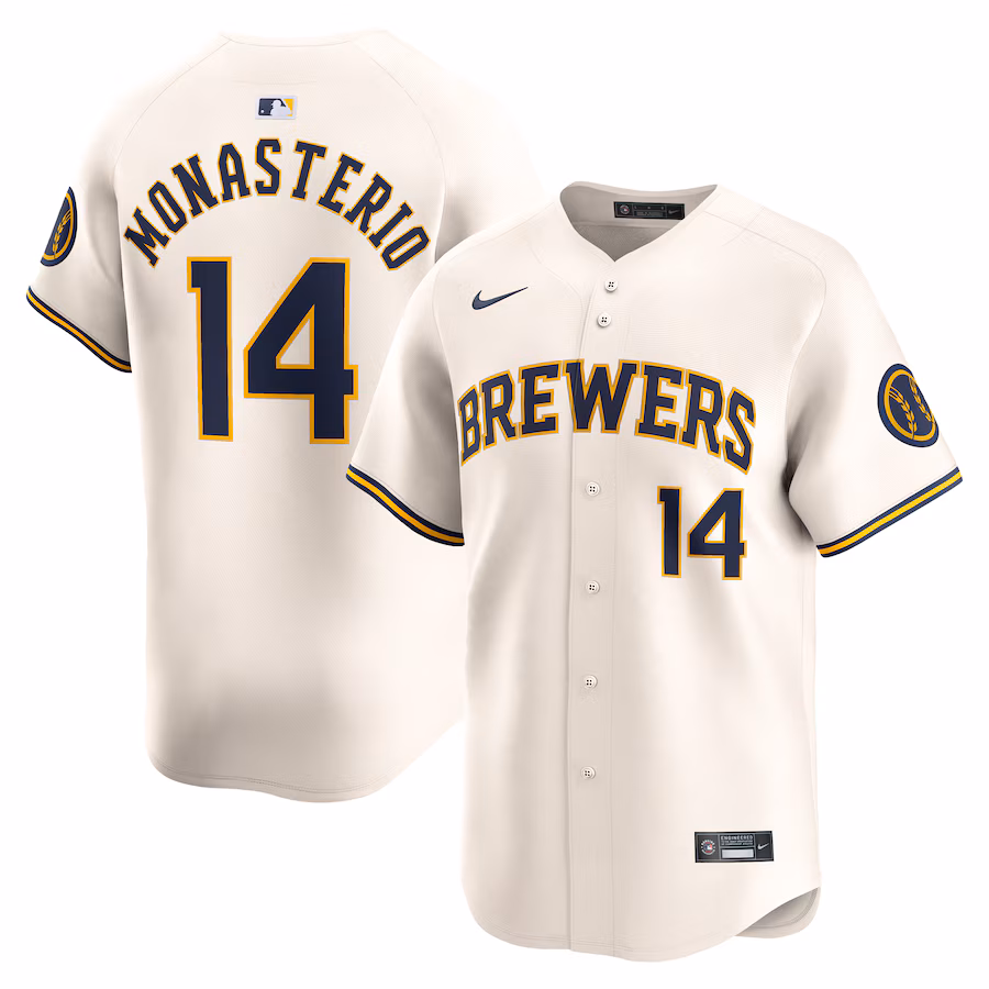 Men's Milwaukee Brewers Andruw Monasterio Nike Cream Home Limited Player Jersey - Jersey