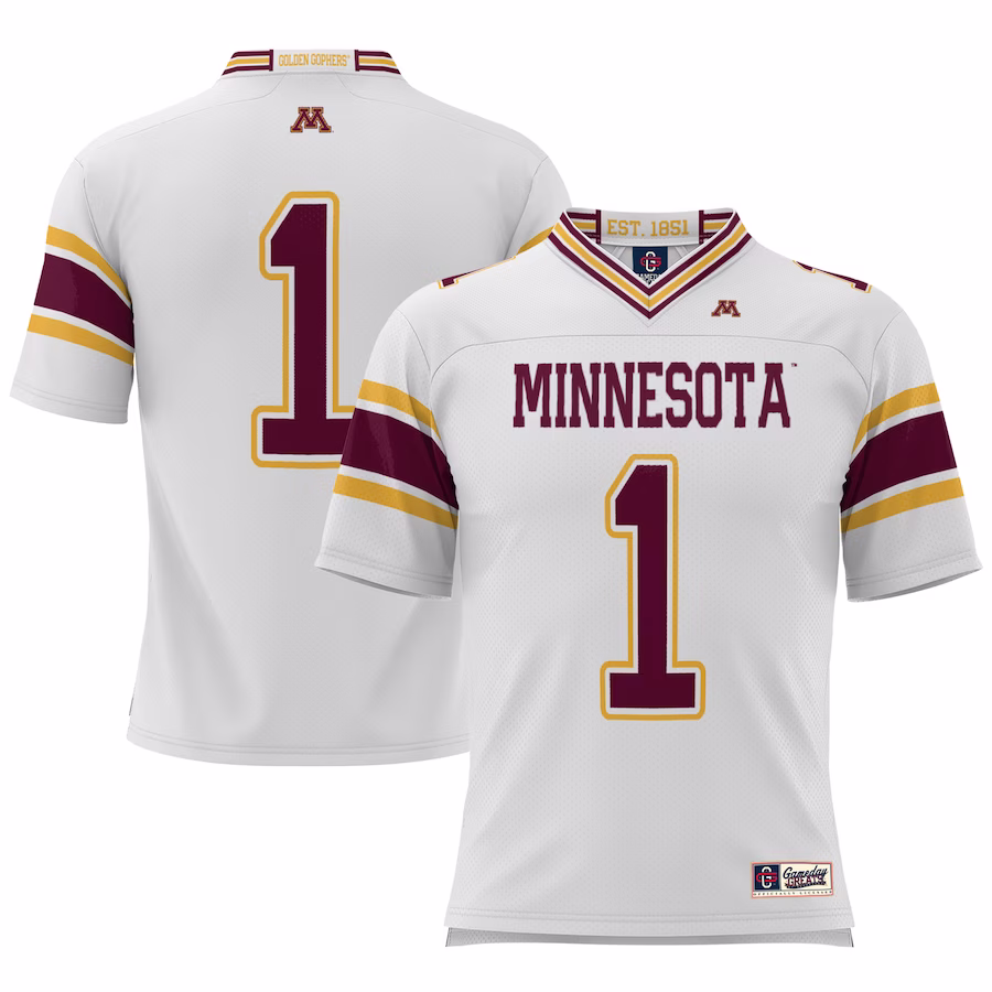 #1 Minnesota Golden Gophers GameDay Greats Youth  Football Jersey – White - Jersey