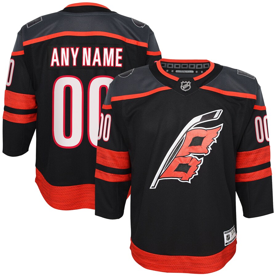 Youth Carolina Hurricanes Black Home Premier Custom Jersey - Jersey