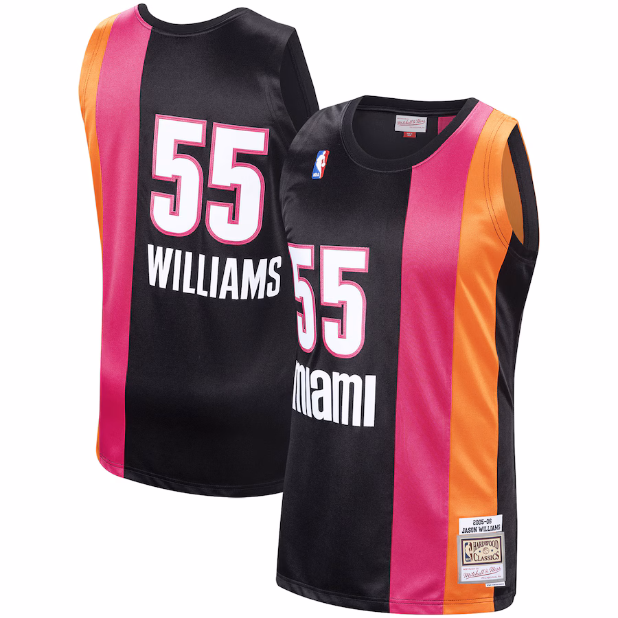 Men's Miami Heat Jason Williams Mitchell & Ness Black 2005/06 Hardwood Classics Swingman Jersey - Jersey