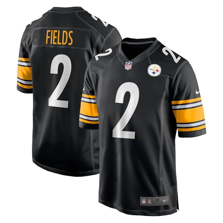 Men's Pittsburgh Steelers Justin Fields Nike Black Game Player Jersey - Jersey