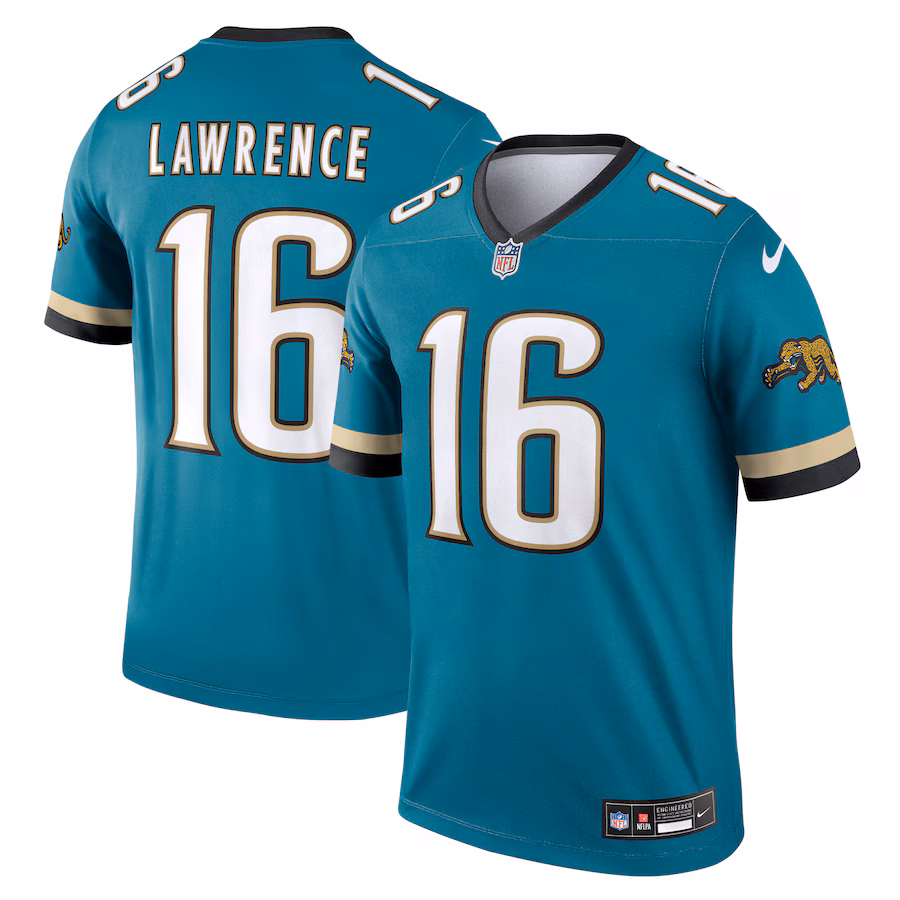 Men's Jacksonville Jaguars Trevor Lawrence Nike Teal Prowler Throwback Legend Jersey - Jersey