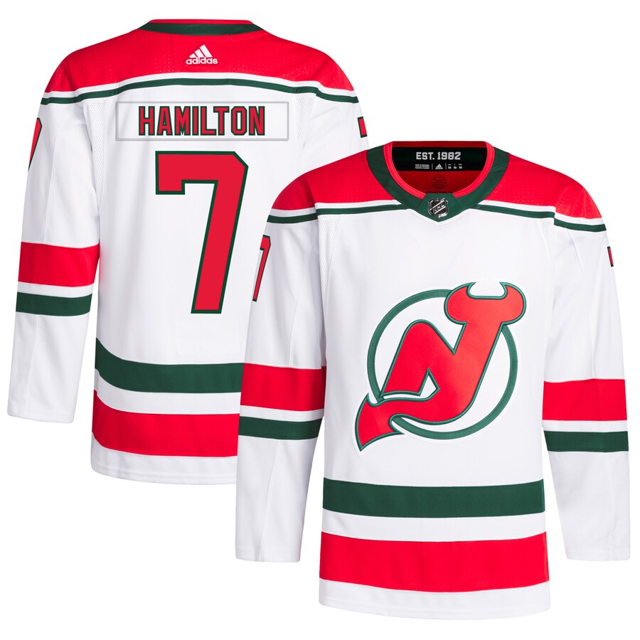Men's New Jersey Devils Dougie Hamilton adidas White  Primegreen Authentic Pro Player Jersey - Jersey