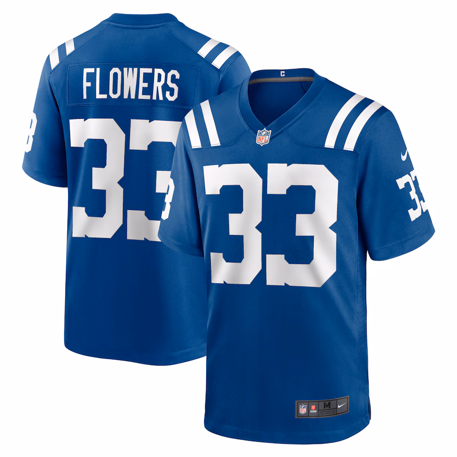 Men's Indianapolis Colts Dallis Flowers Nike Royal Game Player Jersey - Jersey