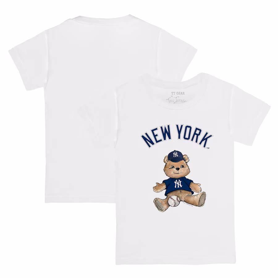 Youth New York Yankees Tiny Turnip White Teddy Boy T-Shirt - Jersey
