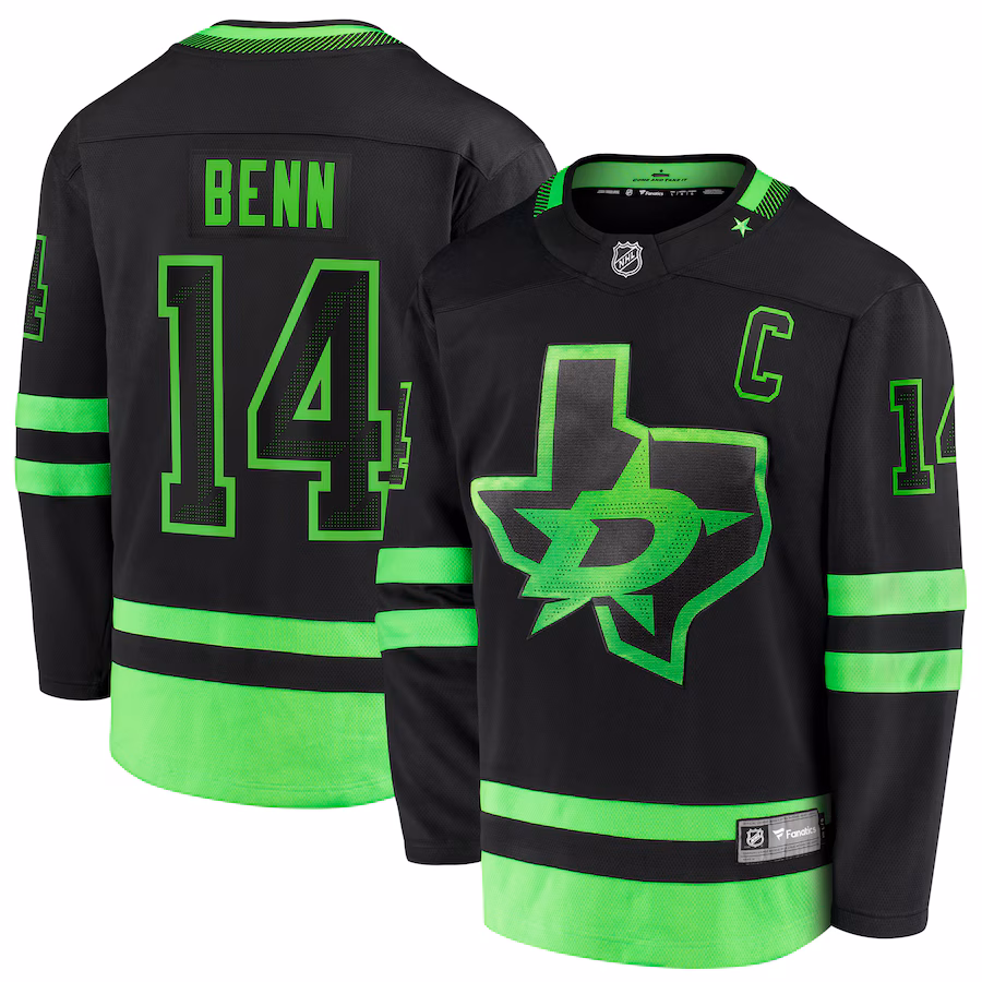 Men's Dallas Stars Jamie Benn Fanatics Black Alternate Premier Breakaway Player Jersey - Jersey
