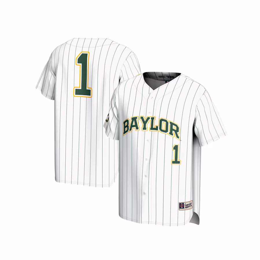 #1 Baylor Bears GameDay Greats Youth Lightweight Baseball Fashion Jersey - White - Jersey