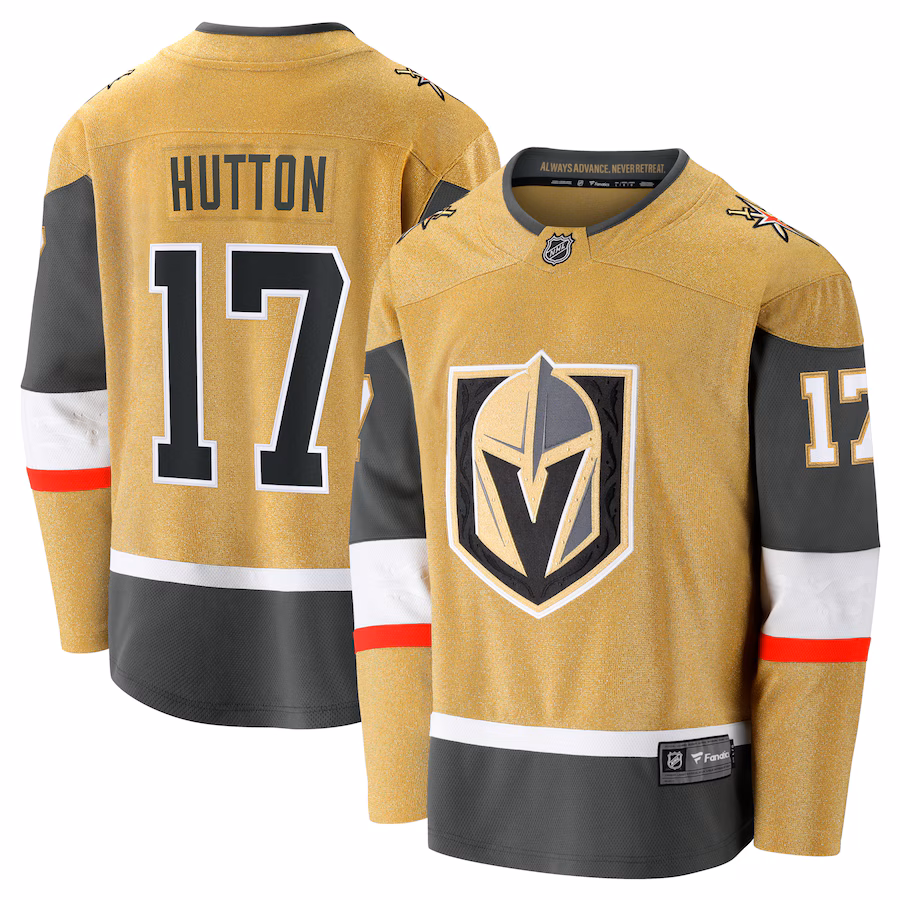 Men's Vegas Golden Knights Ben Hutton Fanatics Gold Home Premier Breakaway Player Jersey - Jersey