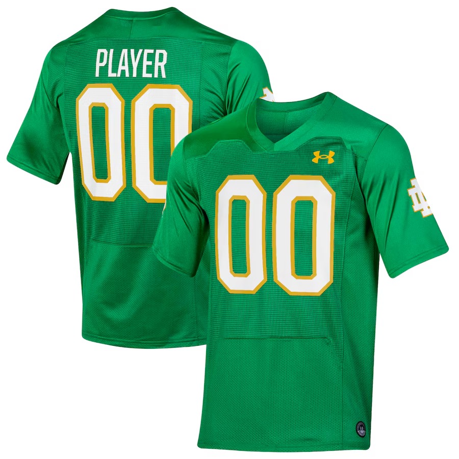 Notre Dame Fighting Irish Under Armour NIL Pick-A-Player Replica Football Jersey - Kelly Green - Jersey
