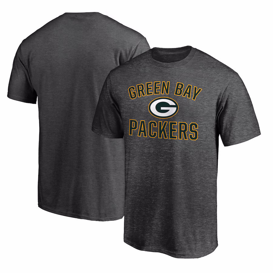 Men's Green Bay Packers Fanatics Heather Charcoal Victory Arch T-Shirt - Jersey