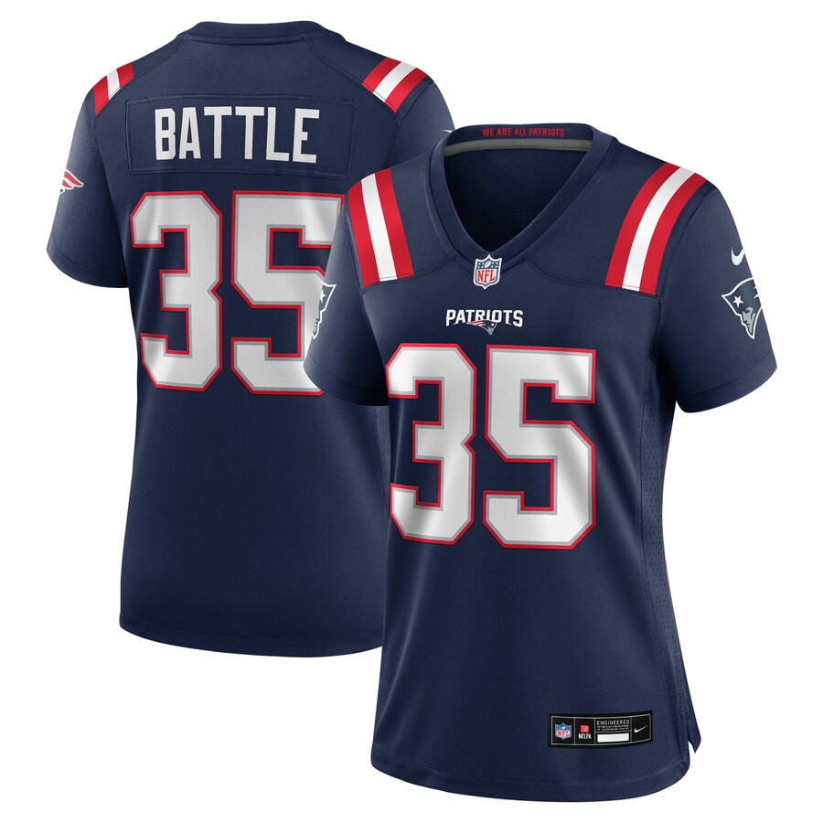 Women's New England Patriots Miles Battle Nike Navy Game Jersey - Jersey