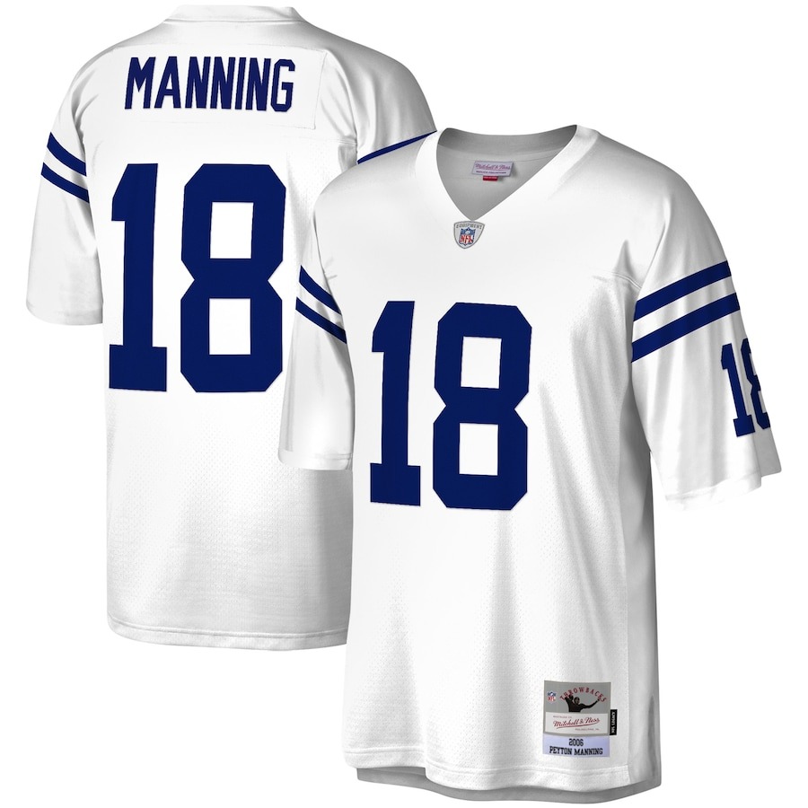 Men's Indianapolis Colts Peyton Manning Mitchell & Ness White Legacy Replica Jersey - Jersey