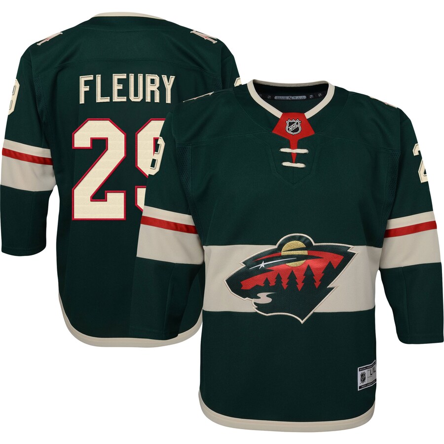 Youth Minnesota Wild Marc-Andre Fleury Green Home Premier Player Jersey - Jersey