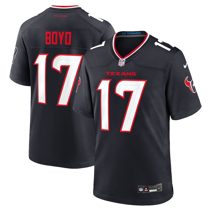 Men's Houston Texans Kris Boyd Nike Navy Team Game Jersey - Jersey