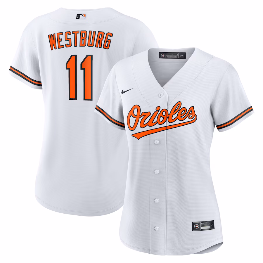 Women's Baltimore Orioles Jordan Westburg Nike White Home Replica Jersey - Jersey