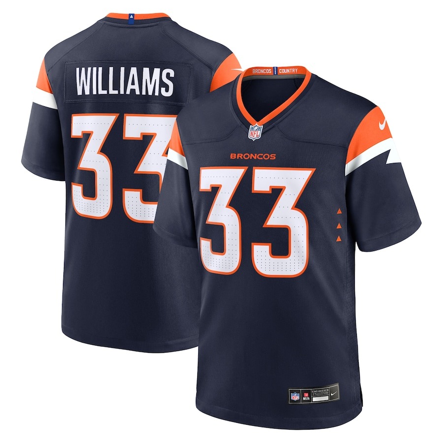Men's Denver Broncos Javonte Williams Nike Navy Alternate Game Jersey - Jersey