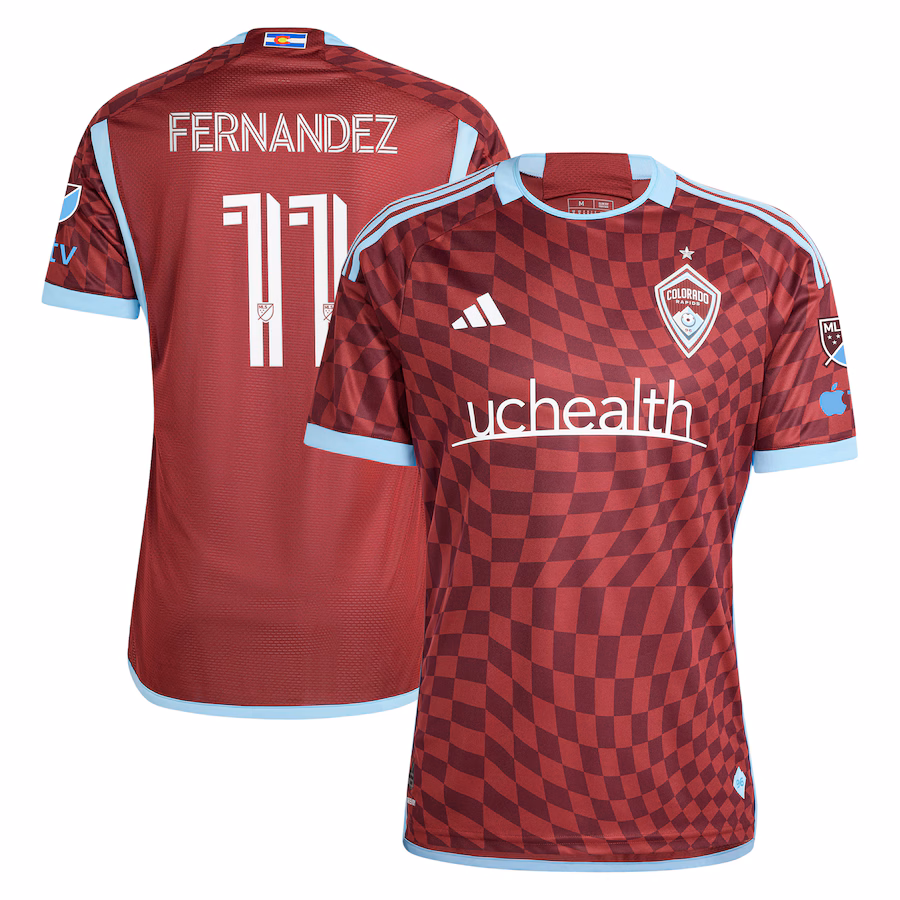 Men's Colorado Rapids Omir Fernandez adidas Burgundy 2024 One Flag Kit Authentic Player Jersey - Jersey