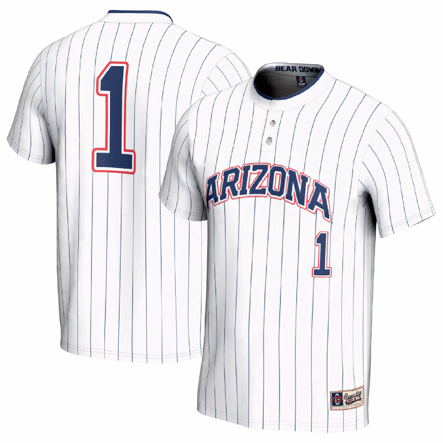 #1 Arizona Wildcats GameDay Greats Youth Lightweight Softball Fashion Jersey - White - Jersey