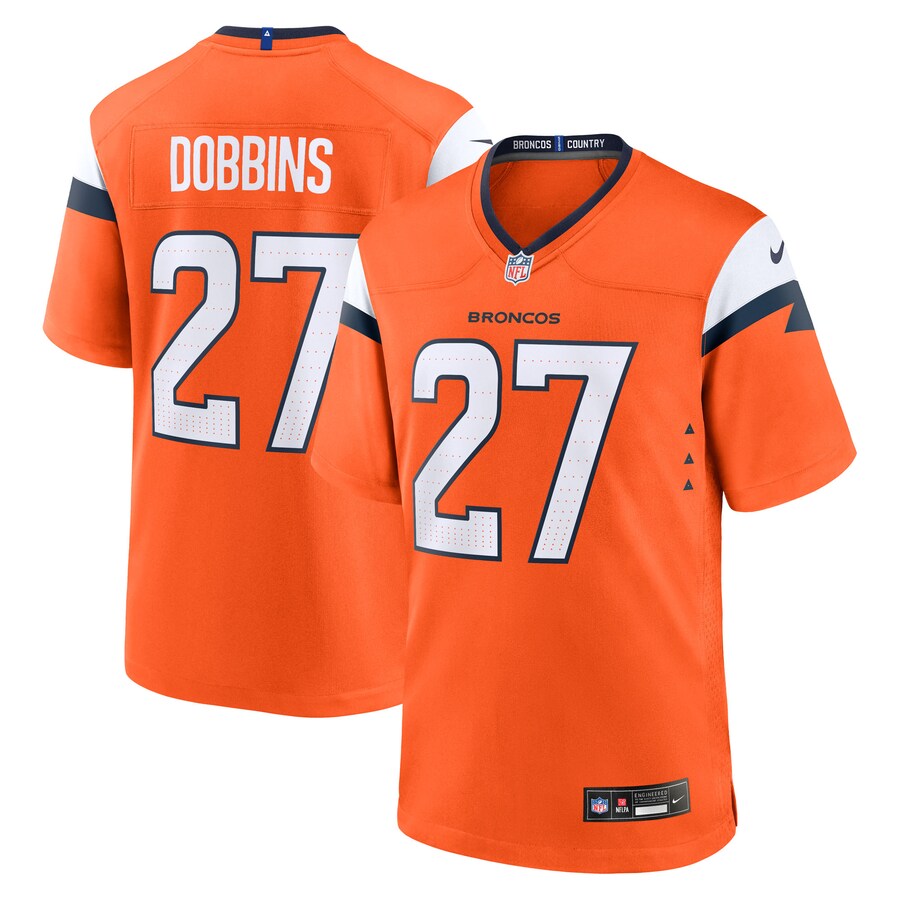 Men's Denver Broncos J.K. Dobbins Nike Orange Team Game Jersey - Jersey