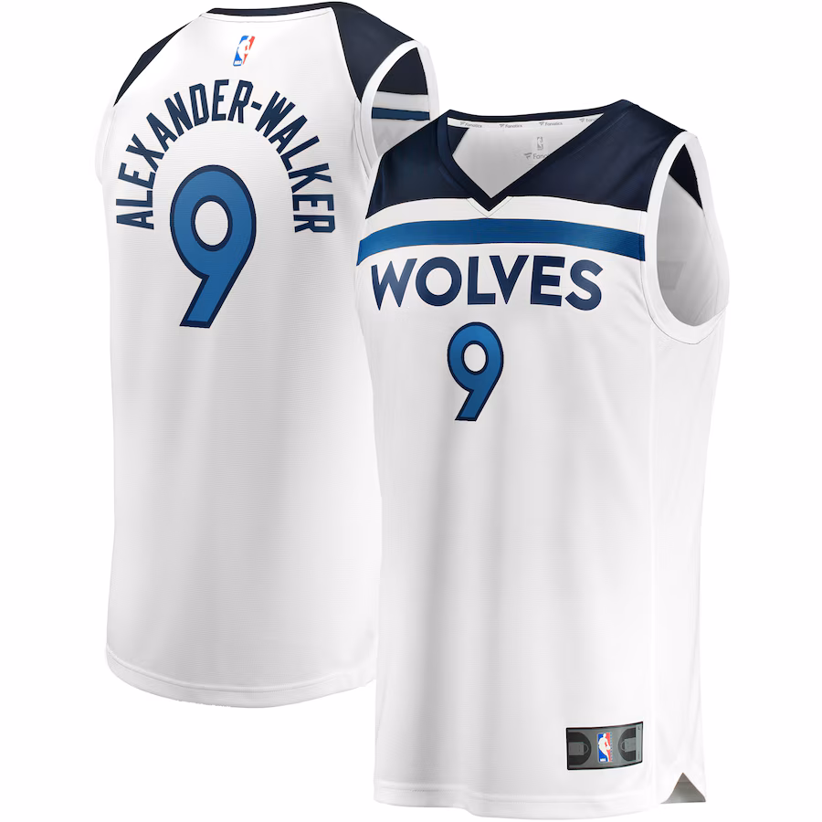 Youth Minnesota Timberwolves Nickeil Alexander-Walker Fanatics White Fast Break Replica Player Jersey - Association Edition - Jersey