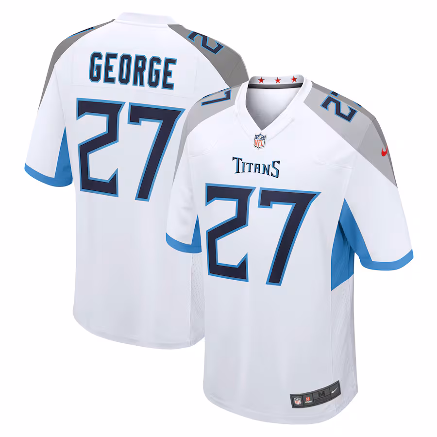 Men's Tennessee Titans Eddie George Nike White Retired Player Game Jersey - Jersey