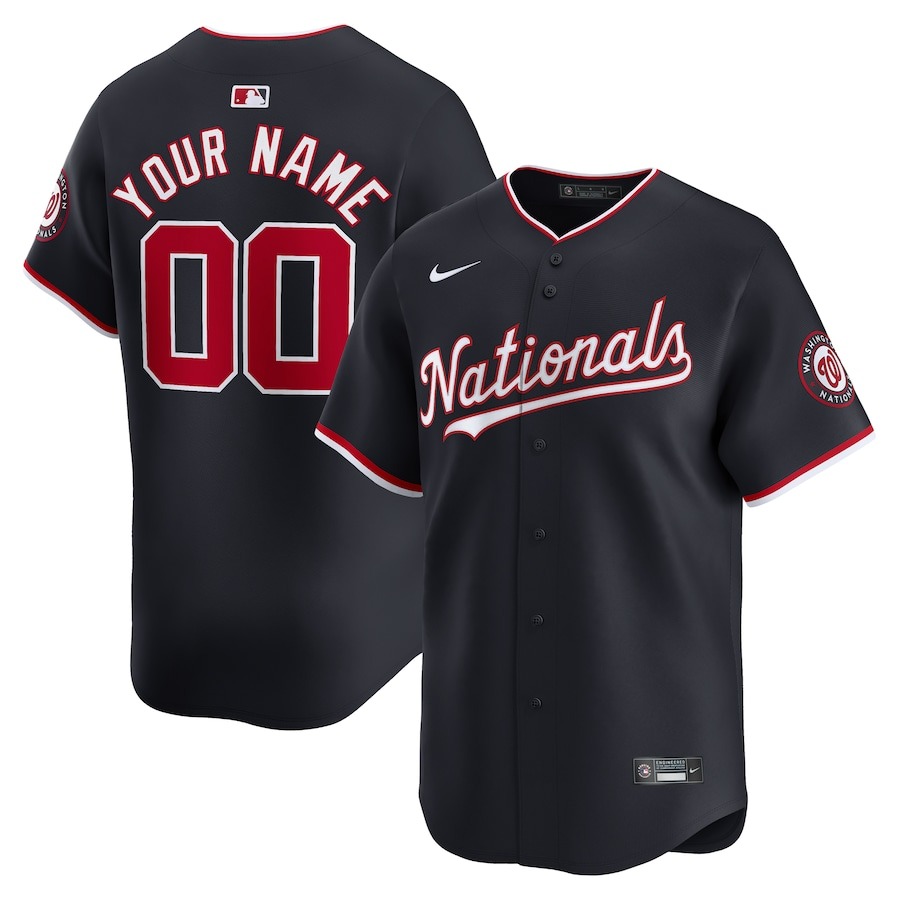 Men's Washington Nationals  Nike Navy  Alternate Limited Custom Jersey - Jersey