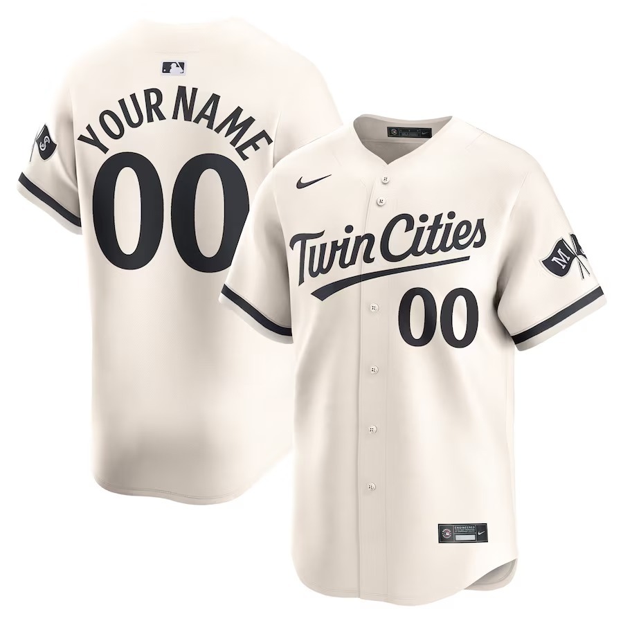 Men's Minnesota Twins  Nike Cream  Alternate Limited Custom Jersey - Jersey