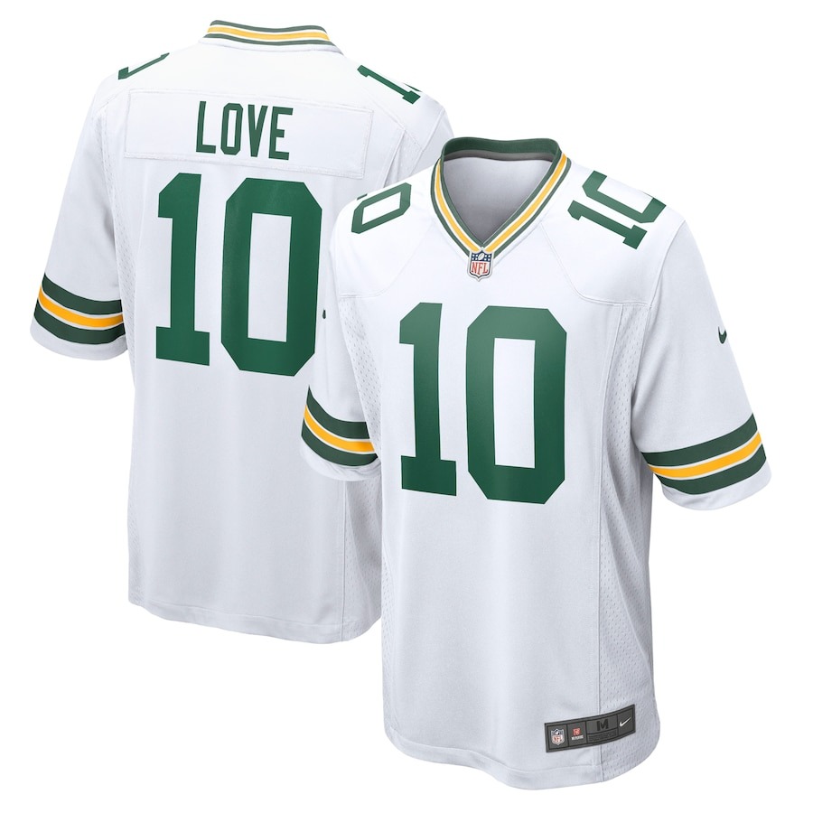 Men's Green Bay Packers Jordan Love Nike White  Game Jersey - Jersey