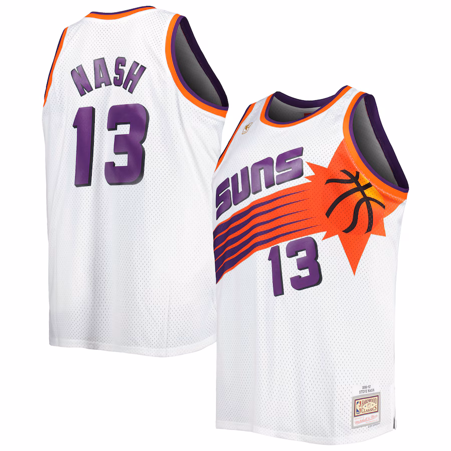 Men's Phoenix Suns Steve Nash Mitchell & Ness White Big & Tall Hardwood Classics 1996/97 Swingman Jersey - Jersey