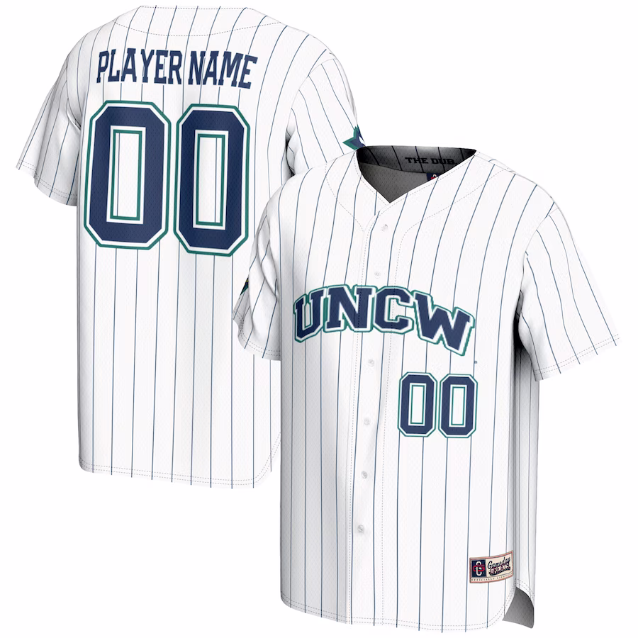 UNC Wilmington Seahawks GameDay Greats Youth NIL Pick-A-Player Lightweight Baseball Jersey - White - Jersey