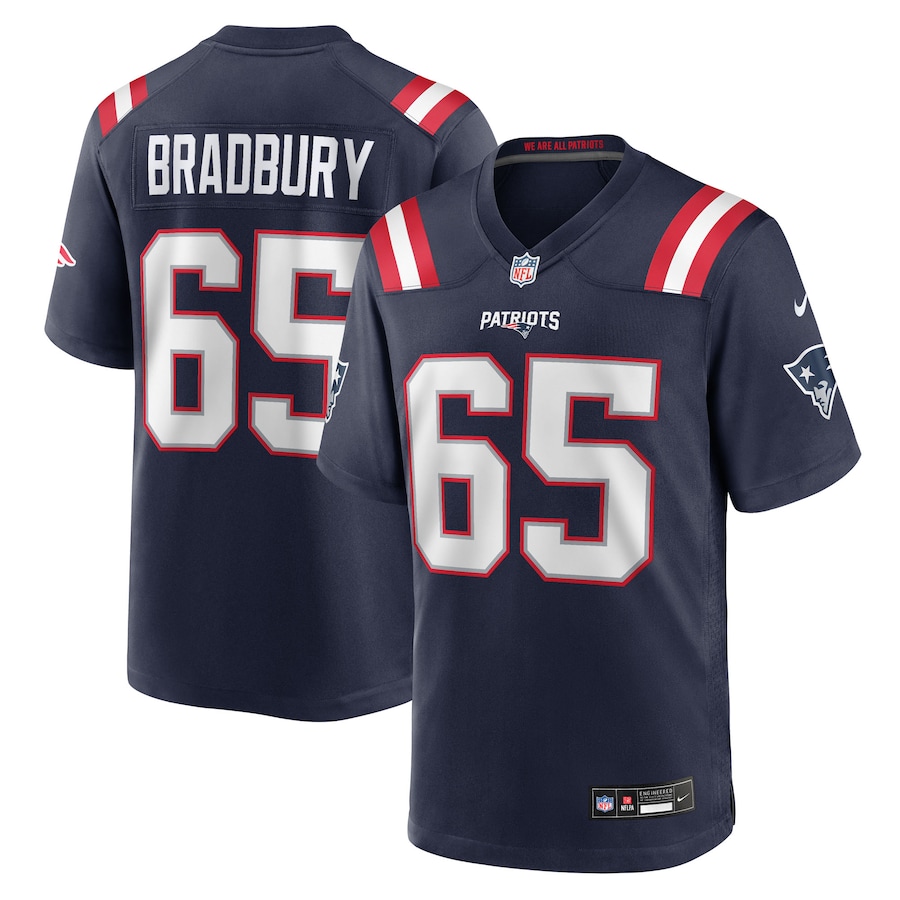 Men's New England Patriots Garrett Bradbury Nike Navy Team Game Jersey - Jersey